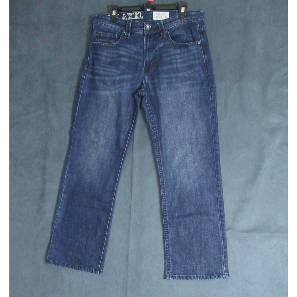 TK Axel Jeans Mens Size 34x30 Blue Slim Boot Denim Cowboy Western Biker Moto